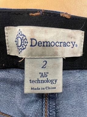 Democracy Light Blue Straight Leg Jeans with Contrast Stitching